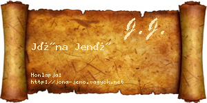Jóna Jenő névjegykártya