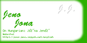 jeno jona business card
